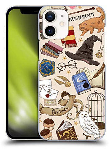 Head Case Designs Offizielle Harry Potter Hogwarts Muster Deathly Hallows XXXVII Harte Rueckseiten Handyhülle Hülle Huelle kompatibel mit Apple iPhone 12 Mini