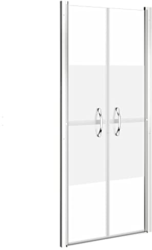 vidaXL Duschtür Nischentür Pendeltür Schwenktür Duschabtrennung Dusche Duschwand Duschkabine Glastür Alurahmen Halbmatt ESG 91x190cm