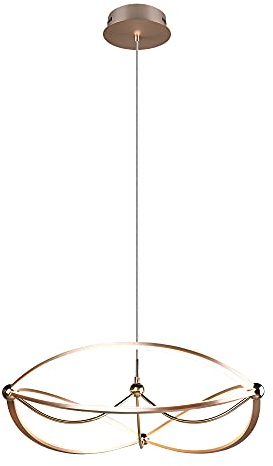 Trio Leuchten LED Pendelleuchte Charivari 321210108, Metall Messing matt, inkl. 42 Watt LED, Switch Dimmer