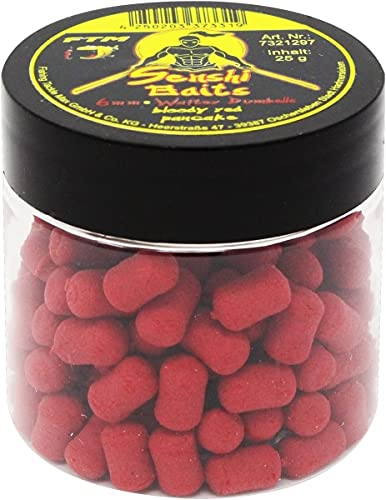 Fishing Tackle Max FTM Senshi Baits 6mm Wafter Dumbell Boilies Bloody Red Pancake 7321297