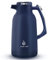 IDEUS Vacuum Insulated Coffee Carafe, 68 oz (2 Liters) Stainless Steel Milk Jug Thermal Tea Pot Hot & Cold Water Beverage Dispenser (Blue)