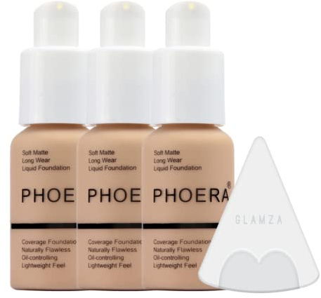 Glamza Phoera Foundation Full Coverage Make-up-Set – 24 Stunden lang anhaltende Ölkontrolle – weiche, glatte, matte makellose Concealer-Creme