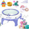 SENTRO 48 Nadeln Strickmaschine mit Reihenzähler, Pompon-Maker und Doppelstrick-Webstuhl – Intelligentes DIY Strickbrett für Mützen, Schals und mehr – Runde, rotierende Strickmaschine