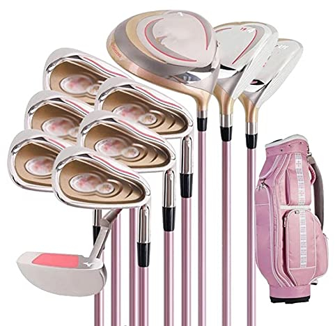 JYCCH Golfschläger-Set für Damen, komplettes Golfschläger-Set für Rechtshänder, komplettes Golfschläger-Set für Damen für Rechtshänder, inkl. Titan-Driver. Das Set enthält 10 Schläger.