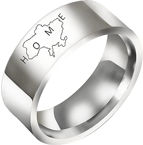 Luxylei Knöchelringe Edelstahlring Ukrainische Kartenmuster Zappel Bandringe Vintage Gothic Einfacher Fingerring Für Frau Mann