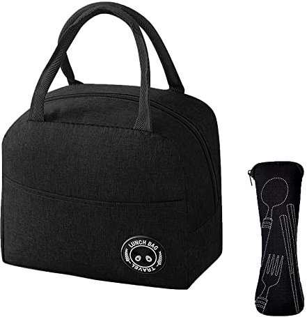 WITERY Lunch Bag with Cutlery Pouch Insulated Large Cooler Bag Leak-Proof Thermal Tote Box Container Lunch Organizer for Women Men Kids Girls Boys Picnic Camping School Work Travel