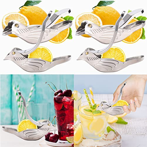 NLDGR Manuelle Zitronenpresse 4 Stück Edelstahl Vogel Zitronenpresse Manuelle Zitruspresse Zitronenpresse Zitronenscheibe Entsafter Presse Tragbare Obst Hand Entsafter Küchenwerkzeuge