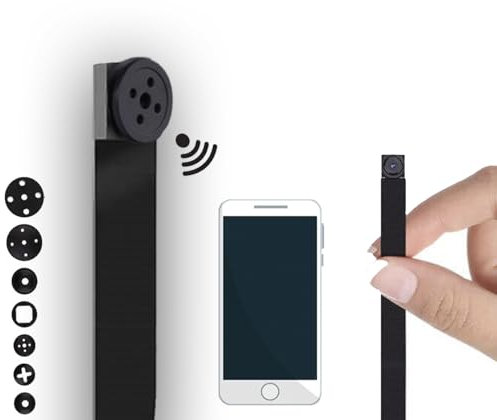 Pinganillos Ocultos Mini Camara Espia Boton. WiFi Calidad HD 1080p Real. Ideal para Leer Folio (Folios A4). Auricular Espia Invisible Inalambrico Copiar Examen.