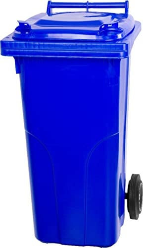 PROREGAL 2-Rad-Mülltonne MGB | HDPE-Kunststoff | HxBxT 94,5x48x54cm | Fassungsvermögen 120 Liter | Blau | Mülltonne, Müllgroßbehälter, Mülleimer, Abfalltonne, Müllbehälter, Universaltonne