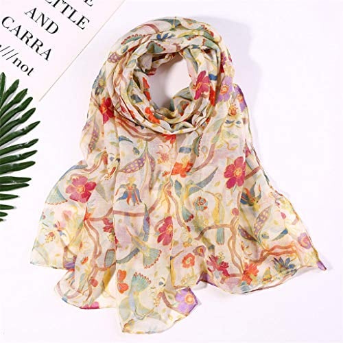 Dünner, leichter und weicher Damen Halstuch Seidentuch Seidenschal Damen-Schal, bedruckter Schal, leichter Schal Scarves Schal Damen Stola Lang Frühjahr Halstücher Damen Dreiecksschal elegant