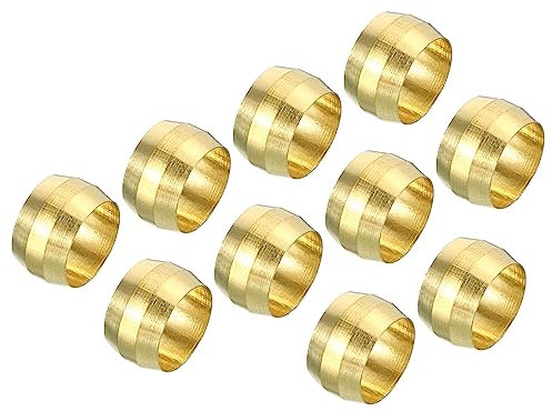 PATIKIL 10mm Tubo OD Ottone Compressione Manicotti Cerrule 20pz Raccordi Assortimento Kit