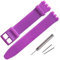 Rihahisy Bracelet de montre de rechange en caoutchouc de silicone pour Swatch (17 mm, violet)