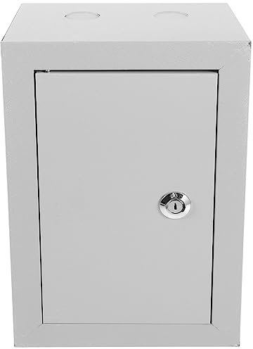 Angoily Outdoor Electric Cabinet Metal Electrical Box Lockable Safe Box Outdoor Junction Electrical Lock Case Water Proof Cord Cover Plug Protector for Plug Socket