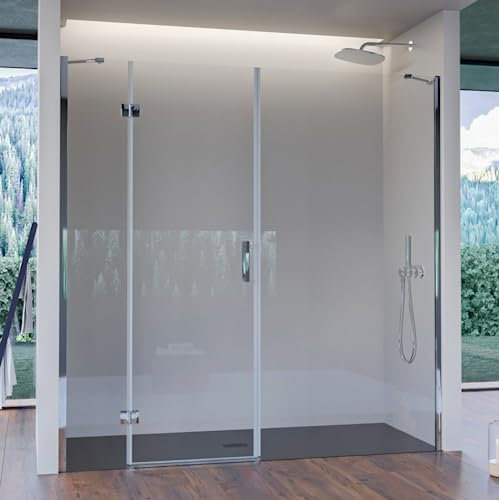 IMPERIAL BAGNO - Duschtür mit Flügeltür aus Kristall, 8 mm, Höhe 195 cm, Königin (175)