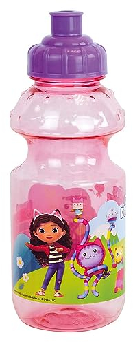 FUN HOUSE GABBY ET LA MAISON MAGIQUE GOURDE BOUTEILLE REUTILISABLE 350 ML POUR ENFANT, Rose