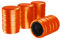 Marcraft Korrosionsbeständige (orange) Aluminium Reifen Rad Legierung Ventilkappen Staubkappen (4 Pack) Universal für Autos, SUVs, Fahrräder, Motorräder, LKWs | Kunststoffeinsatz | Aufschrauben