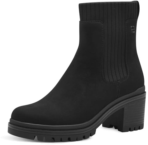 s.Oliver Damen Chelsea Boots mit Blockabsatz Vegan