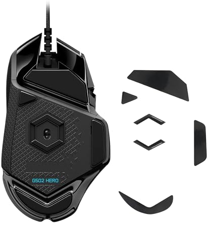 kwmobile Almohadillas de Desplazamiento Compatible con Logitech G502 Wired (Not for Wireless) Pegatinas para ratón - Deslizadores para Raton Gaming - Mejora el Movimiento precisión y Estabilidad