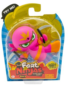 Fart Ninja |8 Figuras Coleccionables | Stinky Kicker Serie 8 | 10 Sonidos de Pedos Realistas Activados por Movimiento | Regalos y Juguetes para Niños de 5+ Años