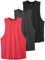 vislivin Workout Tanktops für Herren Gym Tank Top Bodybuilding Ärmellose Muskelshirts Sportbekleidung Shirt Tanks 3 Pack Schwarz/Dunkelgrau/Rot L