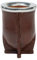 SHOPPLACE Mate Camionero Algarrobo Artesanal Argentino Yerba Mate Eco Cuero Virola Acero (marron)