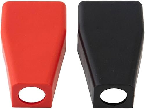 2 Pcs Red and Black Car Battery Terminal Covers Positive Negative Protection Insulate Rubber Case Plug Caps Battery Wire, Batteries and Accessories