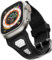 ULTIMAL Kompatibel mit Apple Watch Armband 49mm 46mm 45mm 44mm, Weicher TPE Band,Edelstahl Aushöhlen Design,Schnalle für iWatch Armband Ultra/9/8/7/6/5/4/3/2/1/SE (Schwarz)