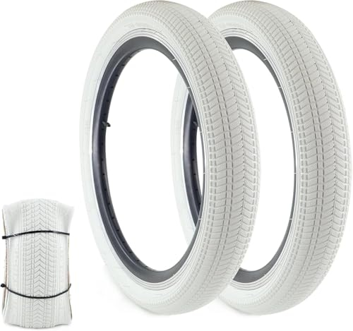 ZUKKA Juego de 2 neumáticos de bicicleta de 16 x 2,125 pulgadas, 16 pulgadas, 57-305, para BMX, MTB, bicicleta de montaña, bicicleta infantil, triciclo, crusier, color blanco