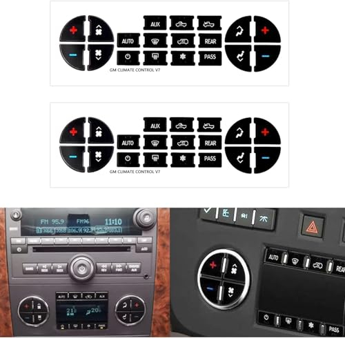 Unifizz Auto AC Dash Button Sticker Repair Kit for Chevy for Silverado for Suburban for Tahoe for Traverse or for Buick Enclave or for GMC Sierra for Yukon for GM Vehicles
