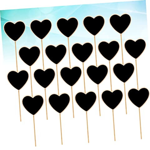 Parliky 20stücke Herz Tafel Schild Mini-kreidetafelaufsätze Aus Holz Blumen Und Pflanzenanhänger Tafel-gartenanhänger Gartenblumenetiketten