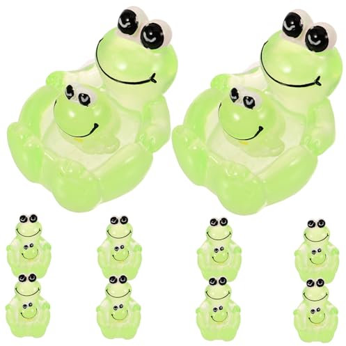 Supvox 10 Stück Leuchtende Frosch Anhänger aus Kunstharz Zarte Deko für Handyhüllen und Haarspangen Selbstgemacht Zubehör
