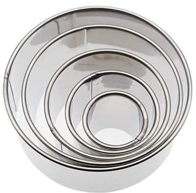 QOKLIYUI Cortador de Galletas Circular fácil de Limpiar, 5 uds., para Hornear rápido y fácil, Paquete Variado de cortadores de Galletas de Acero Inoxidable a Prueba de óxido
