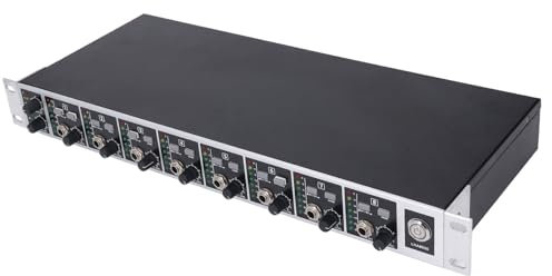 Drfeify Kopfhörer-Splitter, 8-Kanal-Kopfhörer-Leistungsverstärker-Verteiler für Studio und Bühne (EU-Stecker