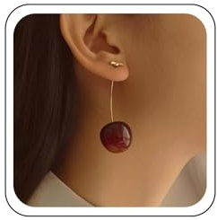 Inateannal Vintage Große Kirsch Ohrringe Rote Kirsche Baumeln Ohrringe Gold Lange Kirsche Tropfen Ohrringe Niedlich 3d Kirsche Ohrringe Süß Niedlich Obst Ohrringe Schmuck Für Frauen