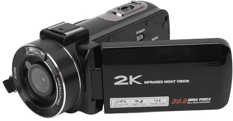 2K Videokamera mit 16x Digitalem Zoom, 3 -Zoll -Touchscreen, Fernbedienung - Ideal für Reise und