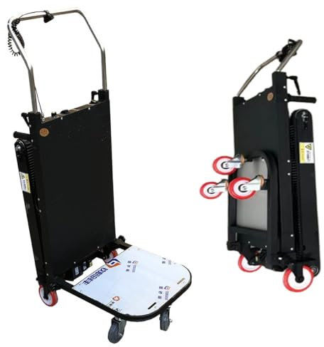 Carretilla eléctrica de mano para subir escaleras con motor sin escobillas de 1200 W, pistas gruesas para transporte resistente en escaleras