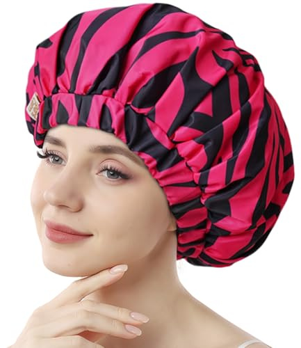 Years Calm Colorful Shower Cap for Women, Reusable Waterproof Hair Cap