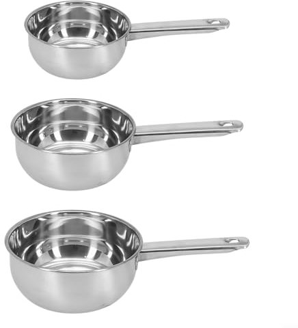 Cucchiaio da bucato in metallo con manico lungo per una facile presa in cucina o bagno senza fuoriuscite (18 cm)