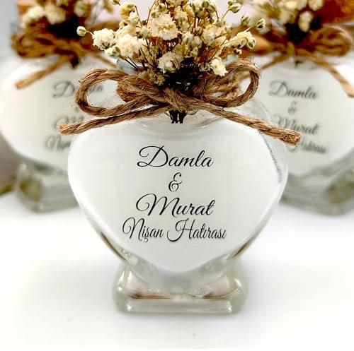 gastgeschenk hochzeit gäste kerze, hochzeitskerze im glas, 20 stück Gastgeschenk für Gäste Personalisierte, Schön Das Du Da Bist,taufe geschenk gäste babyparty (weiß, 20 Stück)