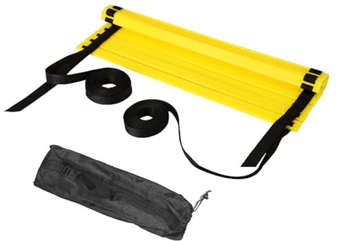 Speed Training Ladder – Portable Agility Rope, Exercise Drill Gear | Multi-Use Balance Ladder With Construction Footwork Practice, Sports Tool Field Play Workouts Athletic Recreation For All Ages
