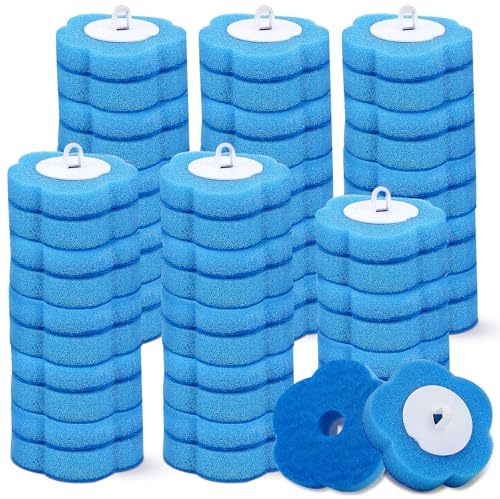 EEEKit 60PCS Disposable Toilet Bowl Brush Refills, 3 Layer Throwable Toilet Brush Heads for Bathroom Sink Bathtub Cleaning, Fresh Marine Fragrance