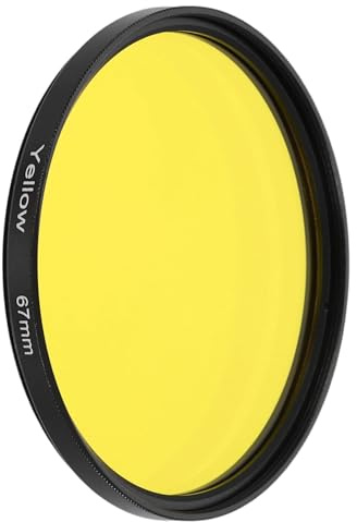PATIKIL 67 mm linsfilter fullfärgsfilter reptåligt optisk harts cirkulär inskruvbar kameralins färgkorrigering tillbehör för kamerafotograferingslins, gul
