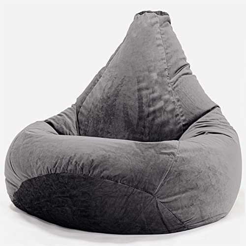 Lounge Pug, Gaming Sitzsack Sessel, Samt Schiefergrau