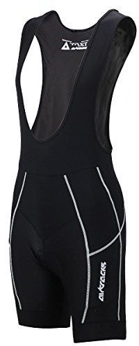 Airtracks Herren Funktions Fahrradhose Kurz mit Trägern Pro - Trägerhose Kurz - BIB Radhose - Kurze Radlerhose - 3D Coolmax Sitzpolster - Atmungsaktiv - Reflektoren