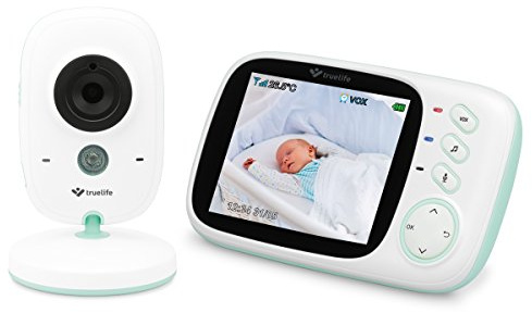 TrueLife NannyCam H32 Babyphone mit Kamera und Audio, Überwachung Digital Video für Ihr Baby, Farb 3,2“ LCD-Bildschirm, Zimmerthermometer, Nachtsicht-Modus, 8 Melodien, VOX-Modus, Akkus 24-Stunden