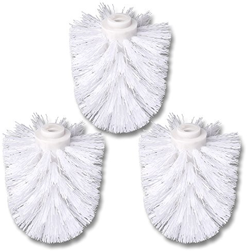 Schramm® 3-Pack WC Cabeza de Cepillo de Repuesto Blanco Cabeza de Cepillo Blanco Individualmente reemplazable con Cepillo de