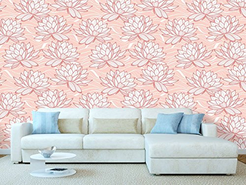 Photographic Vinyl Wallpaper and Wall Damascus Water Lily | fotomural for Walls | Tattoo | Mural | Wallpaper | Several Measures | Decoration Dining Rooms, Rooms, Rooms... 150 x 100 cm