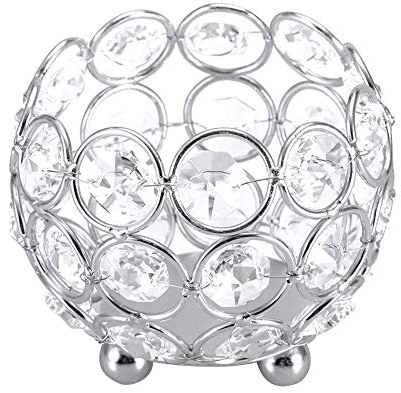 Klarer Kristall Kandelaber Büro Tischdeko für Hochzeiten (8cm-Silber)