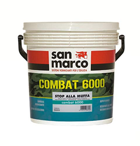 San Marco Combat 6000 - Wasserbasierte Mattfarbe, 4 Lt, Innenwände und Decken