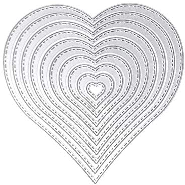 Stanzschablone Herz, U-horizon 10pcs LOVE Heart Cutting Dies Metall Schablonen Papierbasteln für DIY Scrapbooking, Fotoalbum Dekoration, Karte, Papier, Geschenk
